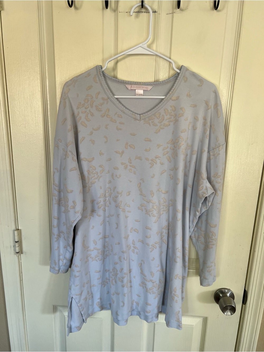 Vintage Victoria’s Secret Blue Floral 100% Cotton Sleep Shirt Nightgown L - Picture 7 of 11